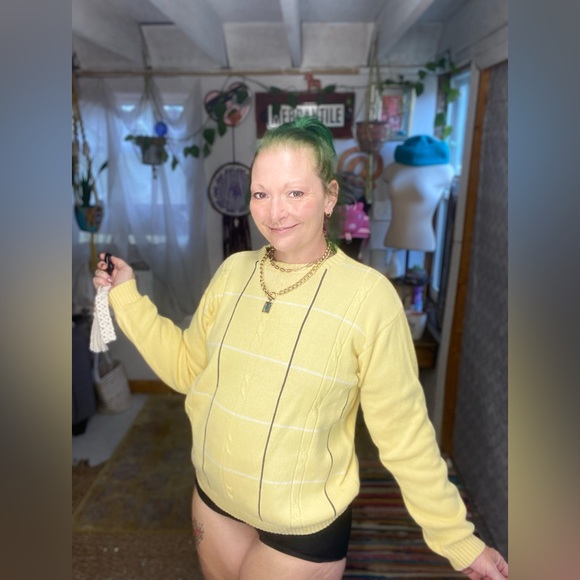 Vintage Boca Classic Men’s Yellow Preppy Gold Sweater Size Large - Picture 4 of 14